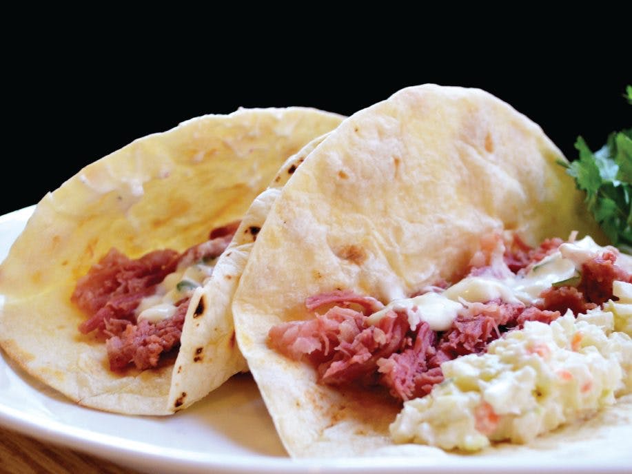 CORNED BEEF IRISH TACOS